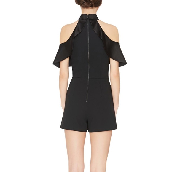 Alice + Olivia Roseline Cold Shoulder Black Romper. Size 2 - Picture 7 of 15